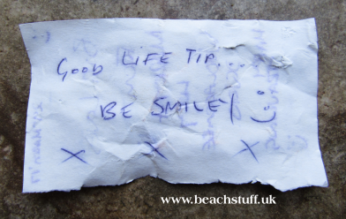 Be Smiley! written message from bottle